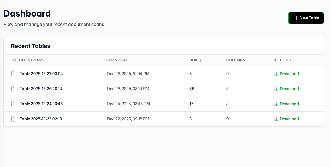 Upload History screenshot